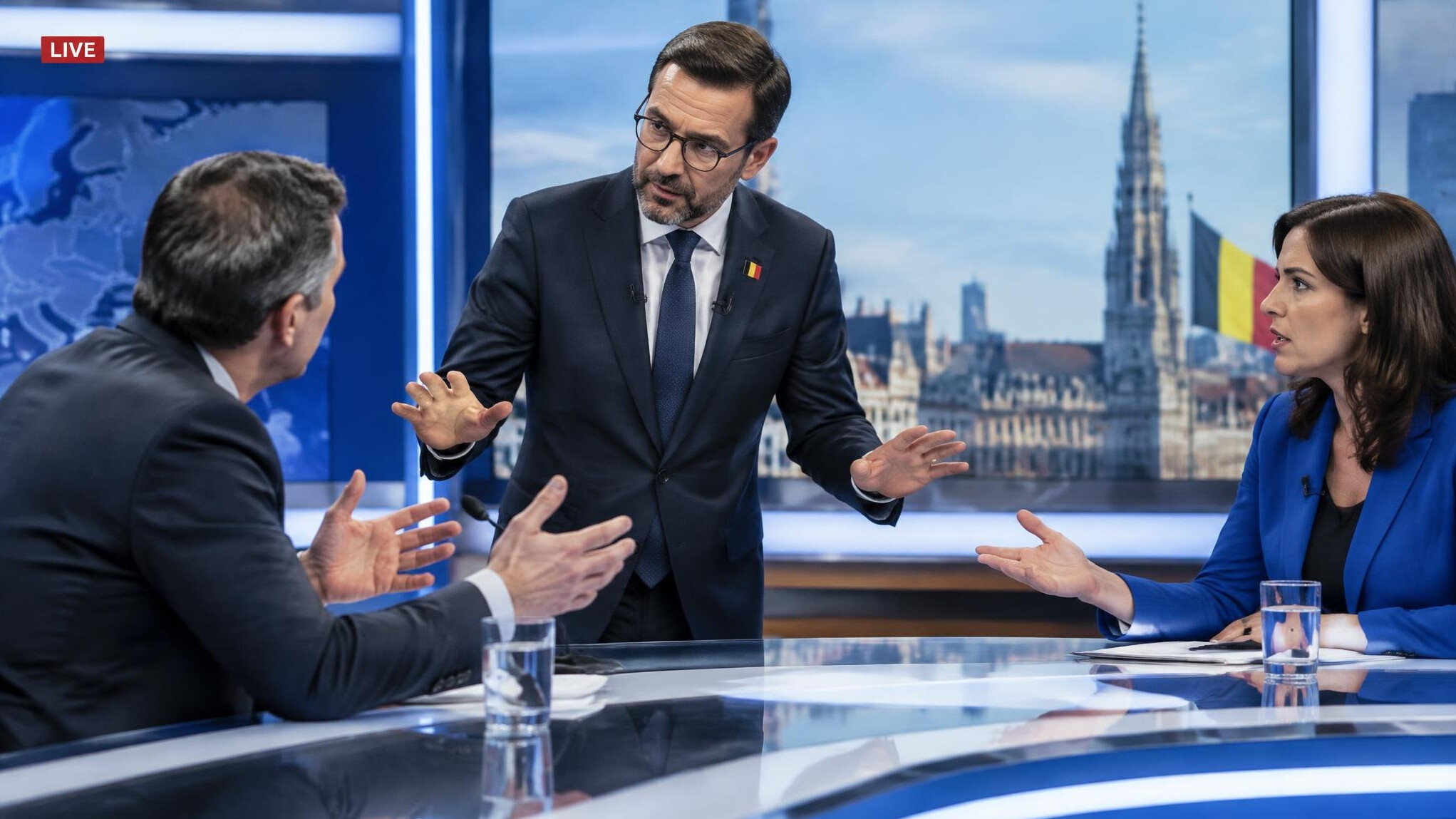 Bemiddelaar grijpt in tijdens een live tv-opname